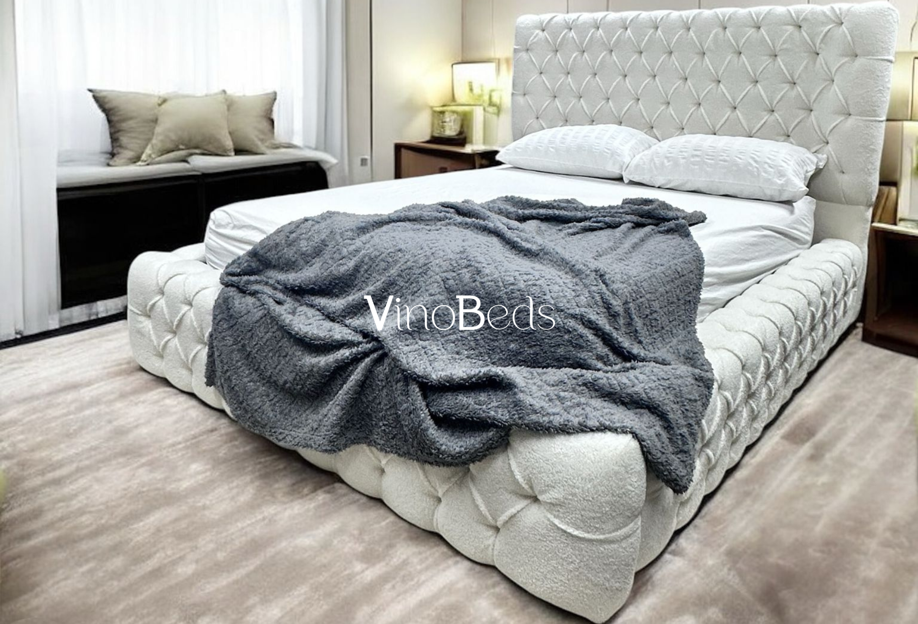 King Size Beds Teddy Cream – Plush Cloud-Like Comfort for Kids & Adults