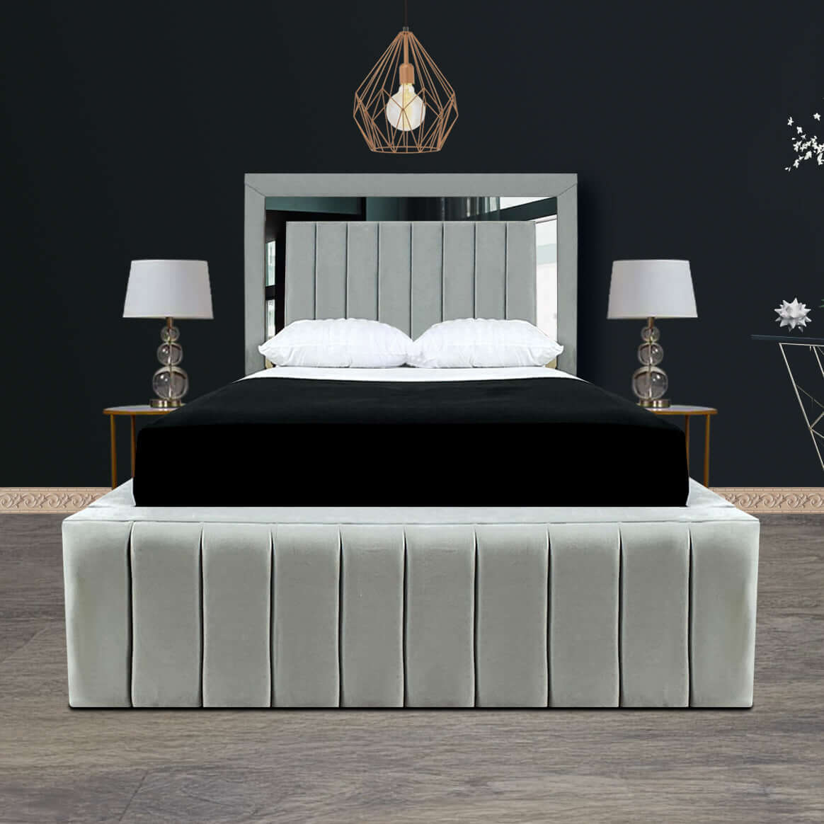 2025 Emma Mirror Bed with Optional Ottoman Storage