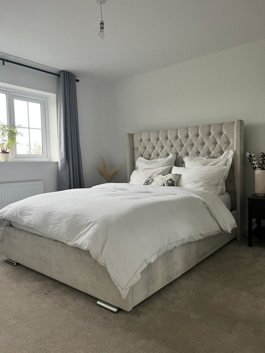 Kendall Wingback Bed - vinobeds