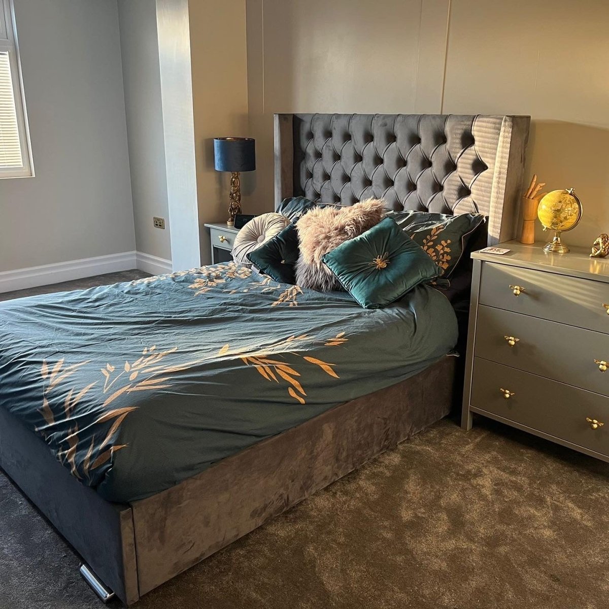 Kendall Wingback Bed - vinobeds