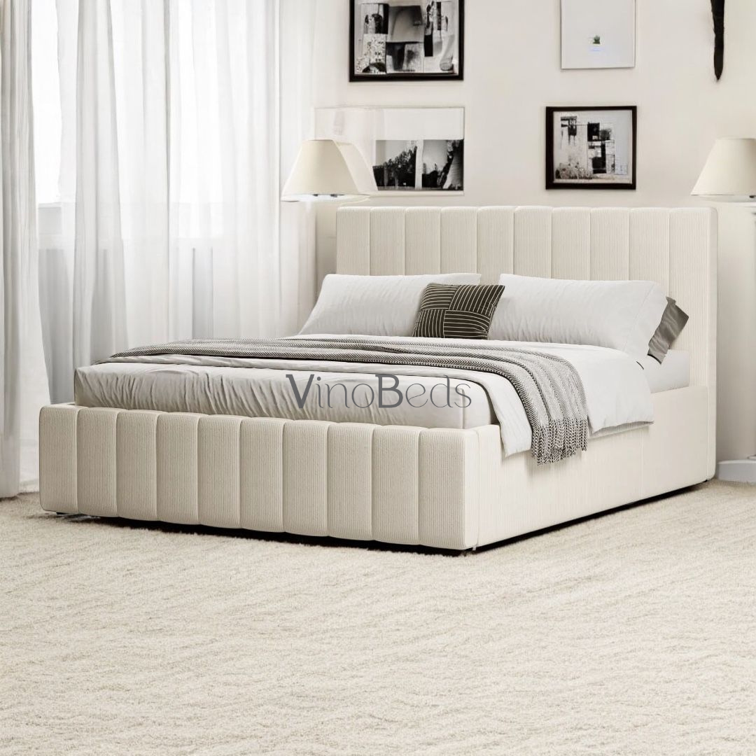 2025 Emma Linear Bed - Modern Upholstered Bed with Custom Fabric Options