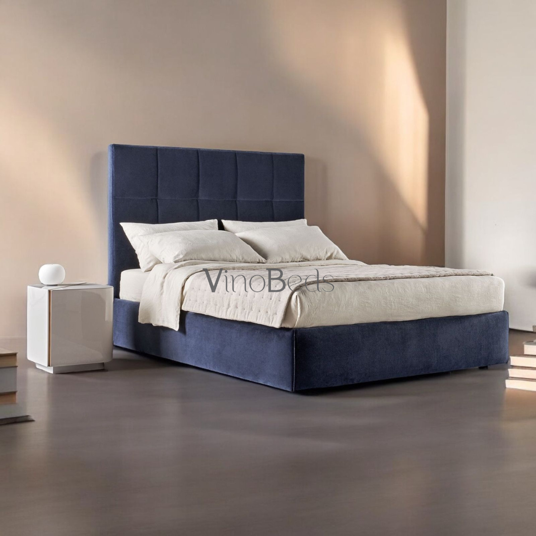 2025 Lilac Square Bed - Luxurious UK-Made Bed with Fabric Options and Optional Storage