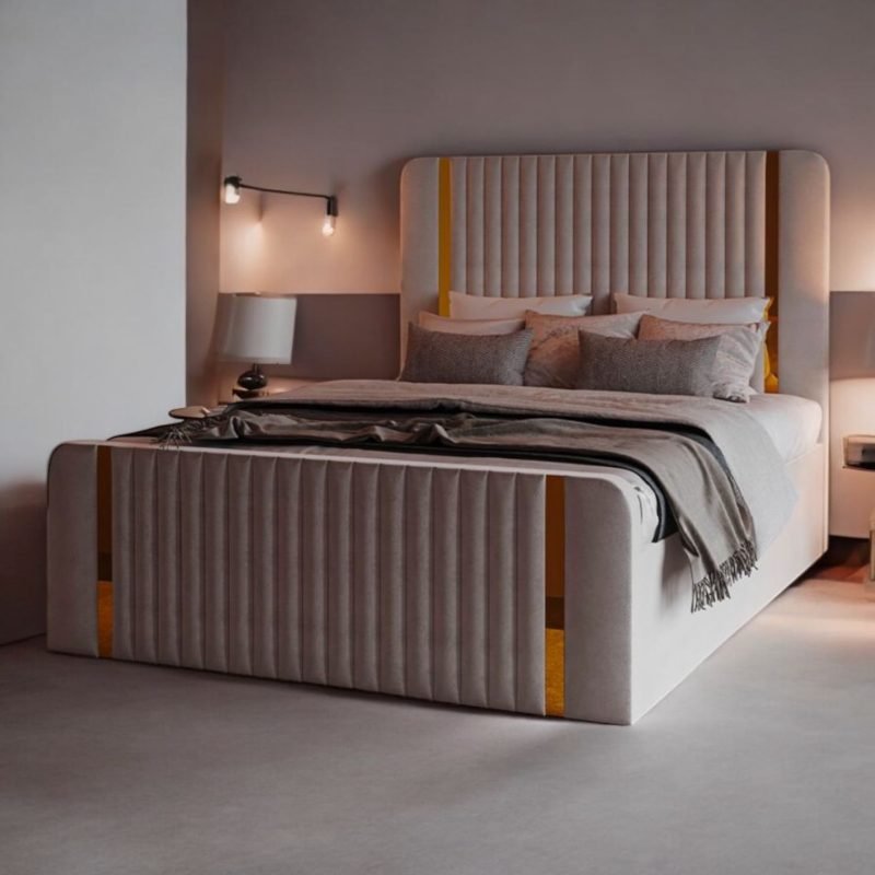 Simba bed with gold strips